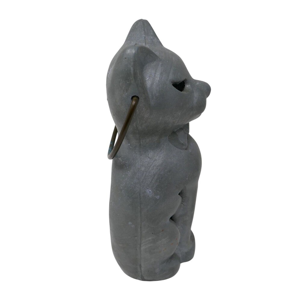 Mid Century Modern 1940s Cast Metal Cat Lantern Candle Holder Garden Sculpture - Picture 11 of 13